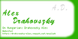 alex drahovszky business card